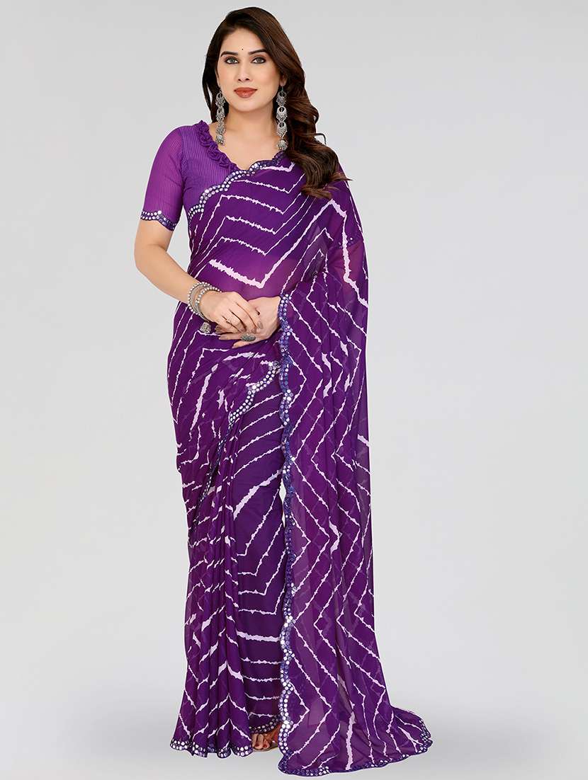 women printed casual wear saree with blouse - 22067896 -  Standard Image - 4