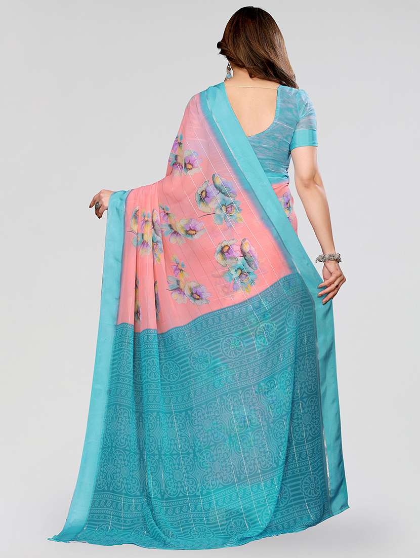 women printed casual wear saree with blouse - 22067900 -  Standard Image - 4
