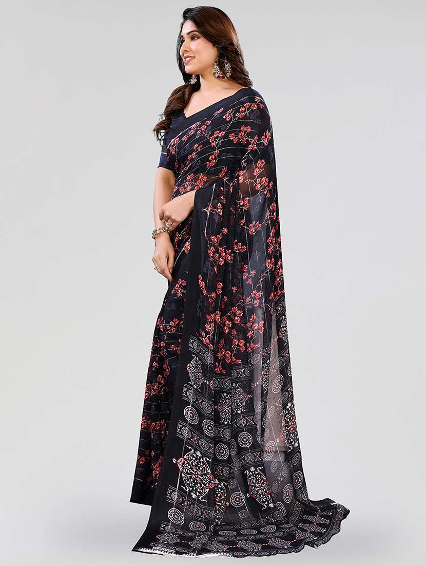 women printed casual wear saree with blouse - 22067915 -  Standard Image - 1