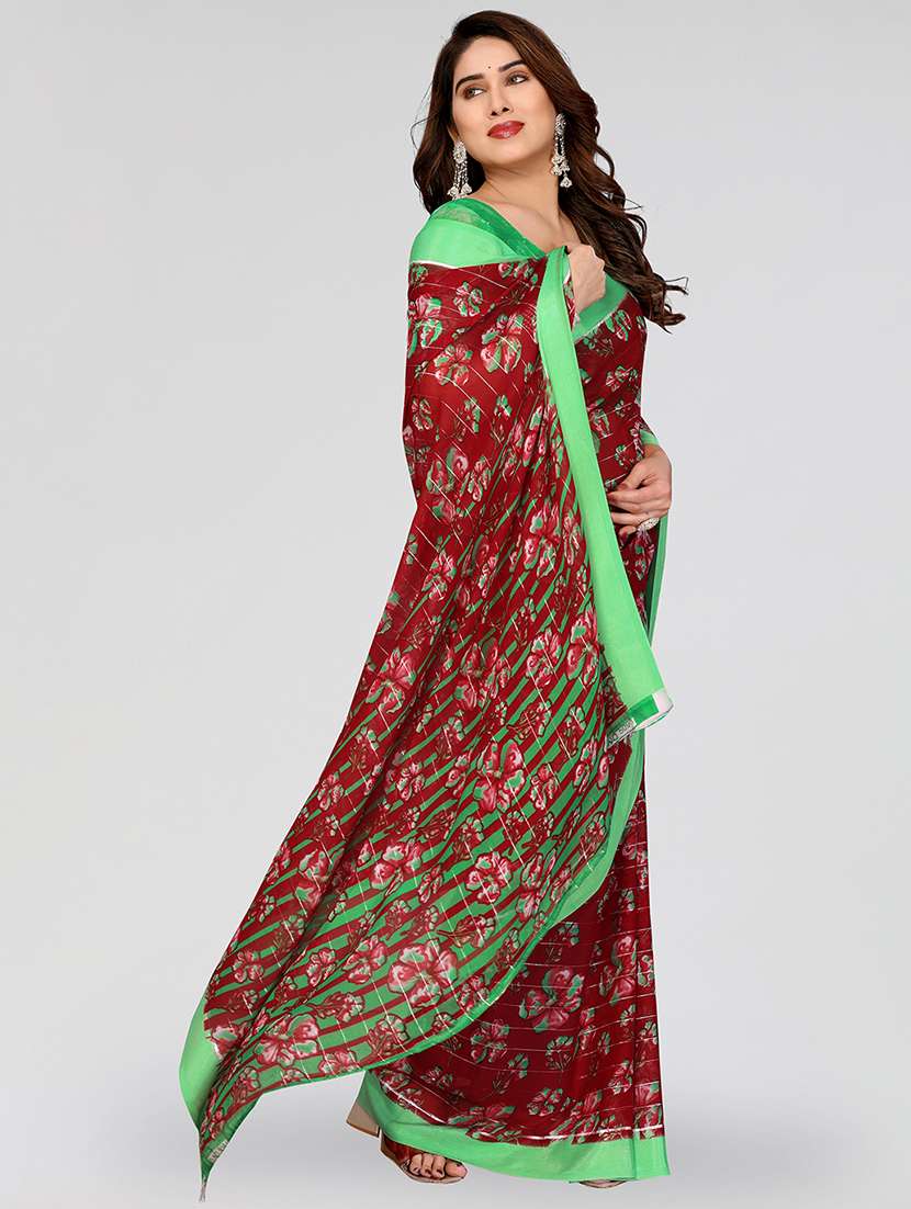women printed casual wear saree with blouse - 22067925 -  Standard Image - 1