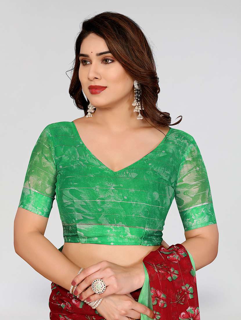 women printed casual wear saree with blouse - 22067925 -  Standard Image - 4