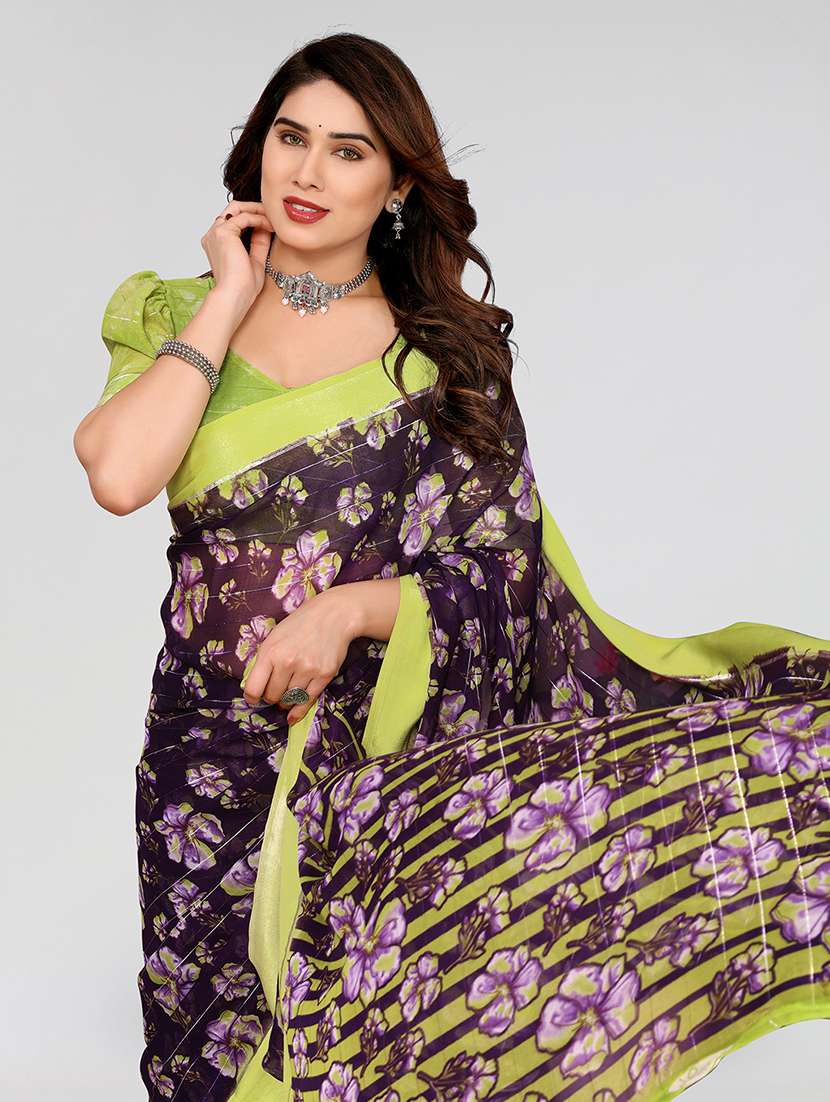 women printed casual wear saree with blouse - 22067927 -  Standard Image - 1