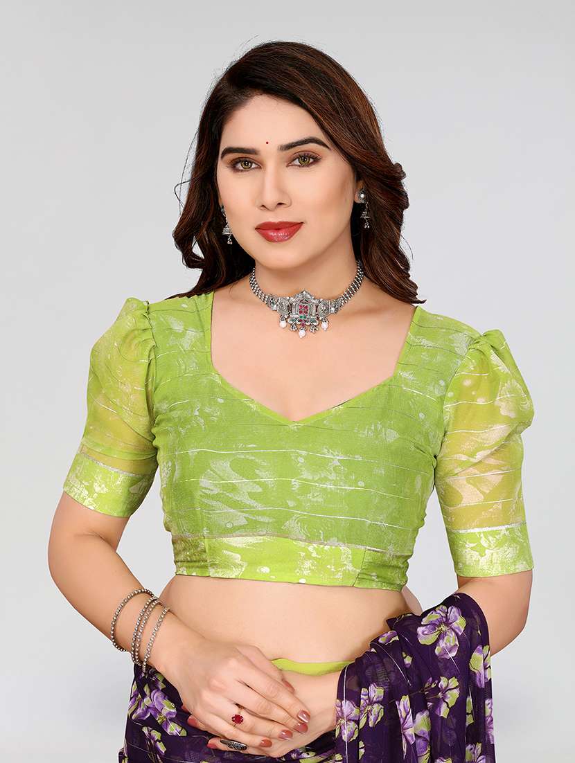 women printed casual wear saree with blouse - 22067927 -  Standard Image - 4