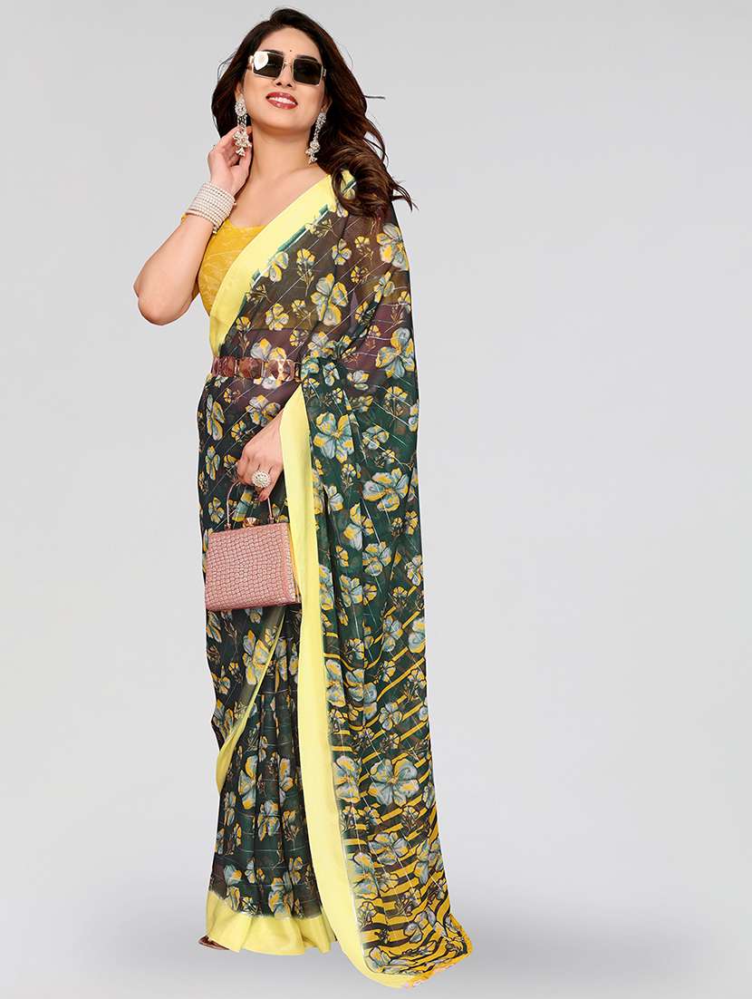 women printed casual wear saree with blouse - 22067930 -  Standard Image - 1