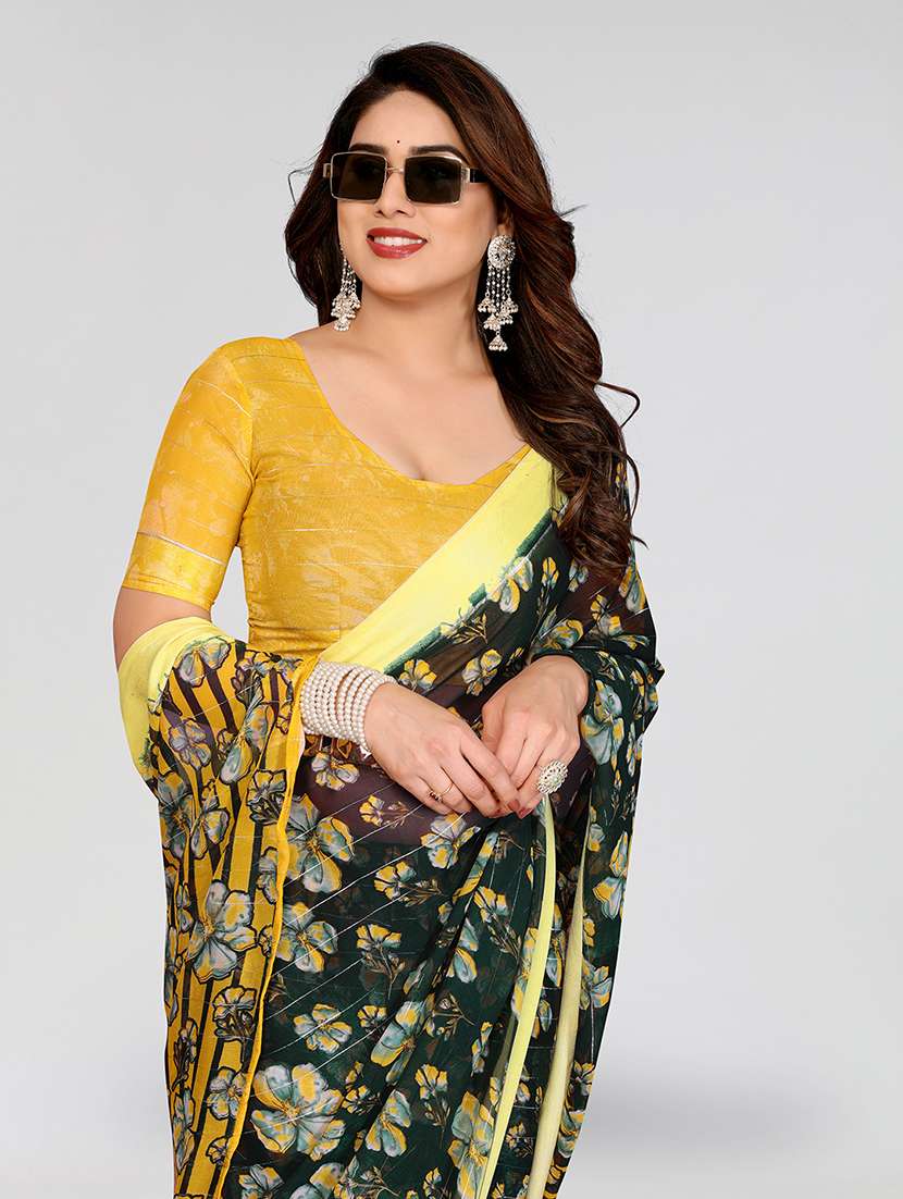 women printed casual wear saree with blouse - 22067930 -  Standard Image - 4