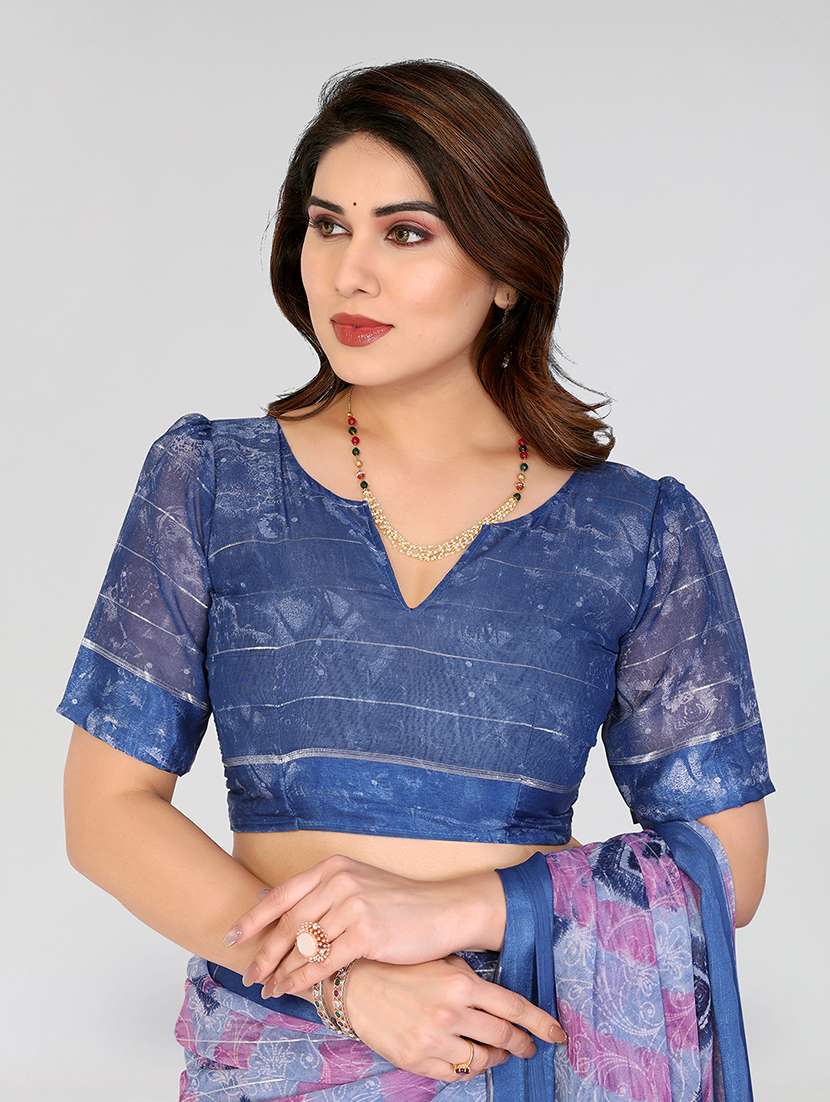 women printed casual wear saree with blouse - 22067932 -  Standard Image - 4