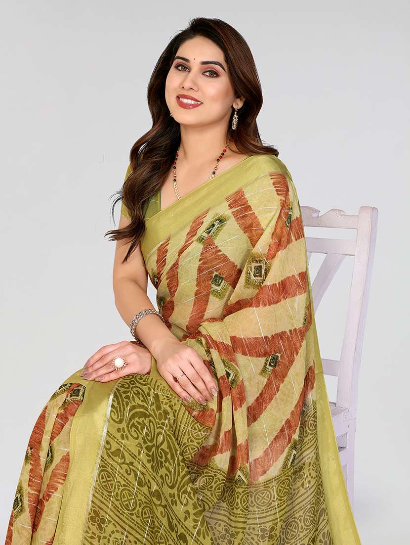 women printed casual wear saree with blouse - 22067933 -  Standard Image - 1