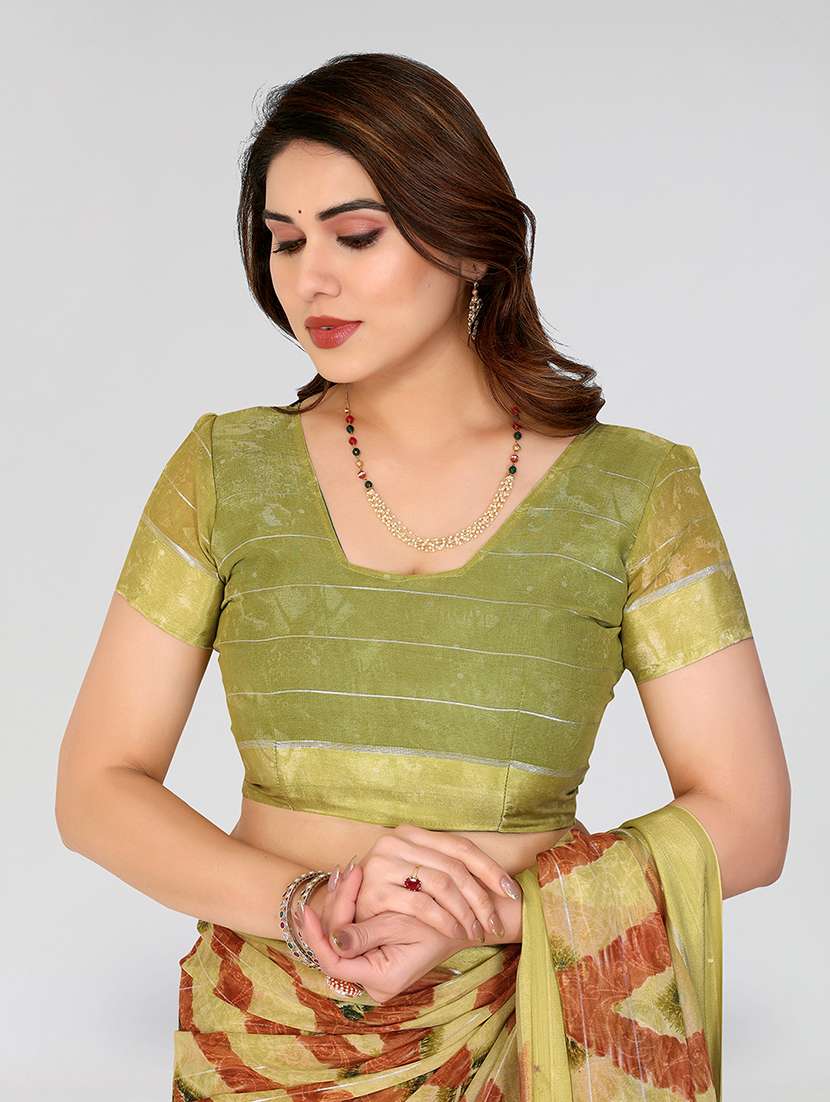 women printed casual wear saree with blouse - 22067933 -  Standard Image - 4