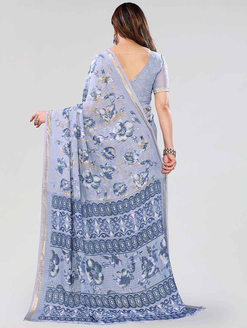 women printed casual wear saree with blouse - 22067936 -  Standard Image - 4