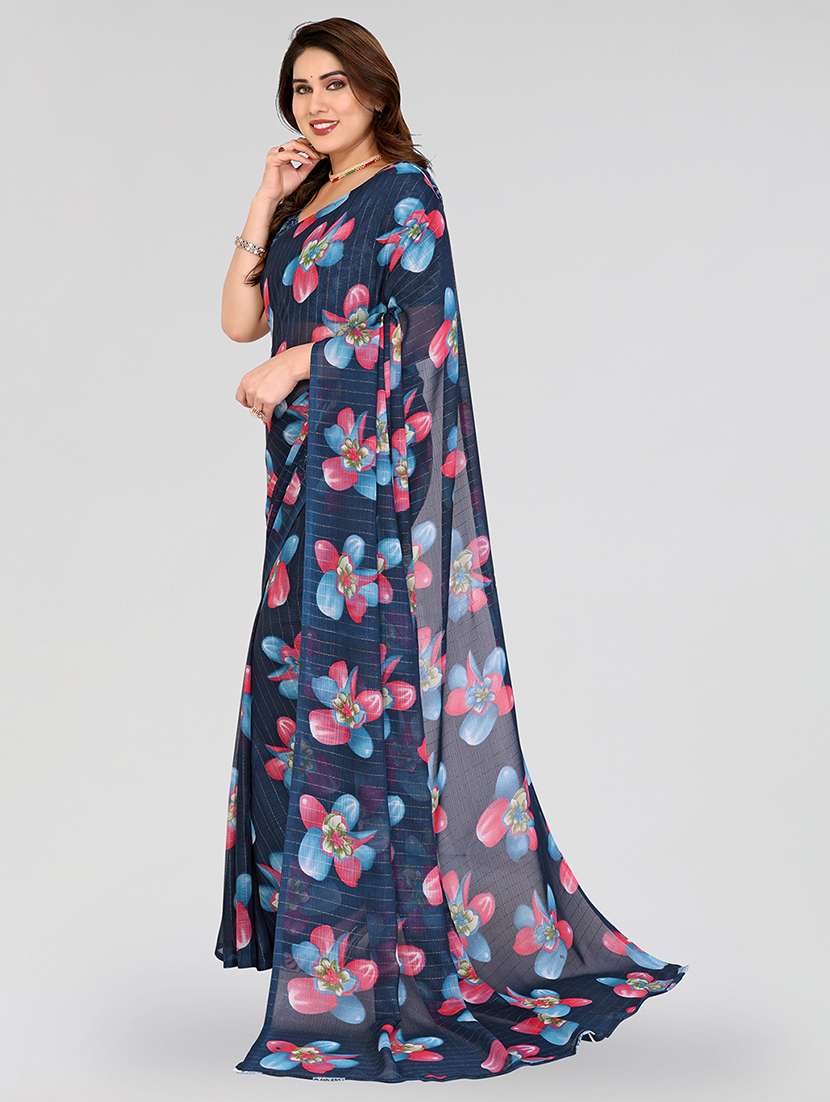 women printed casual wear saree with blouse - 22067944 -  Standard Image - 1
