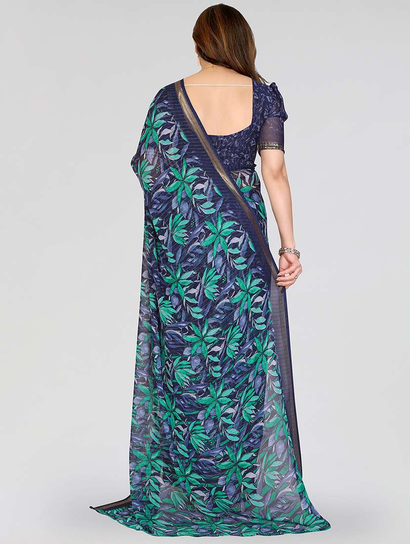 women printed casual wear saree with blouse - 22067952 -  Standard Image - 4