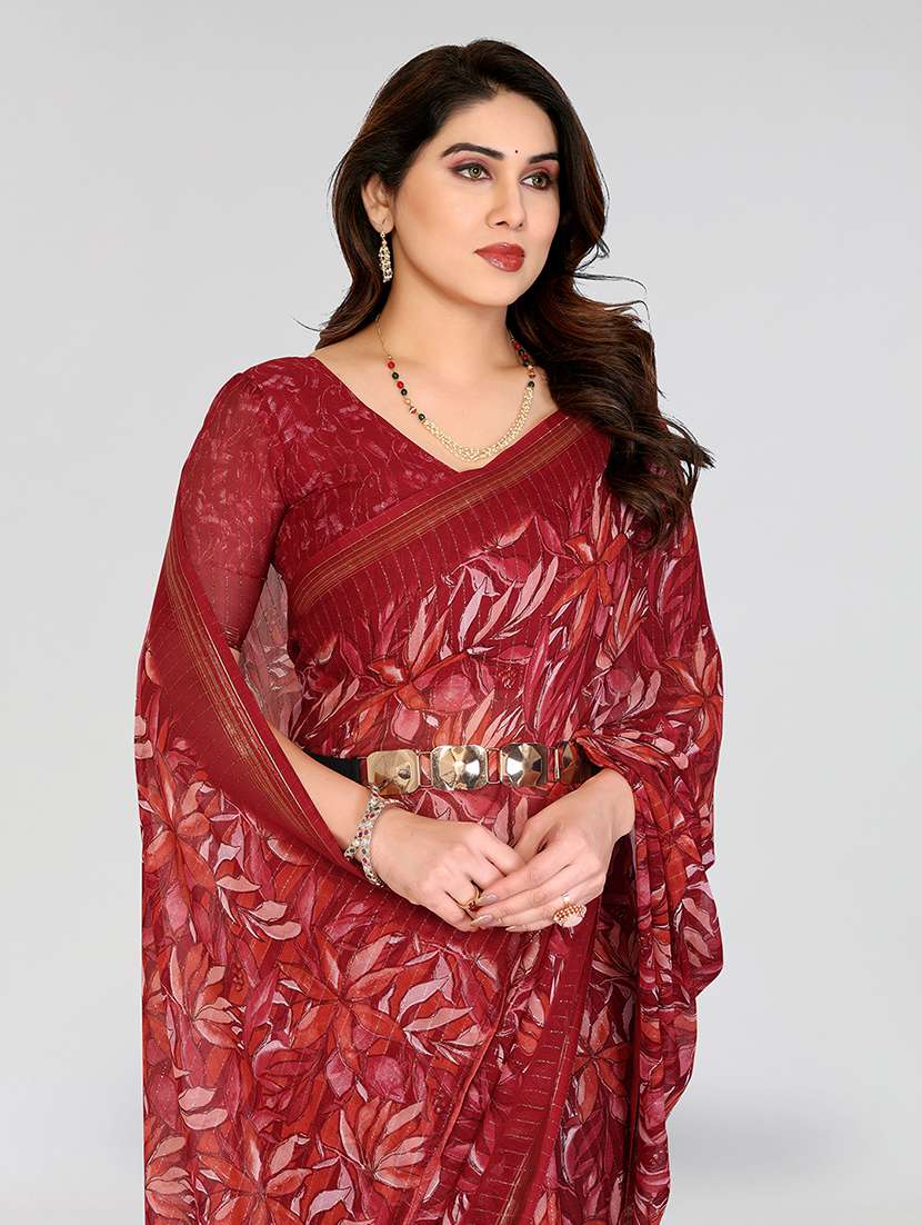 women printed casual wear saree with blouse - 22067953 -  Standard Image - 1