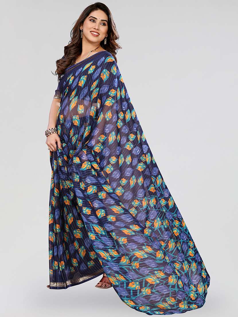 women printed casual wear saree with blouse - 22067956 -  Standard Image - 1