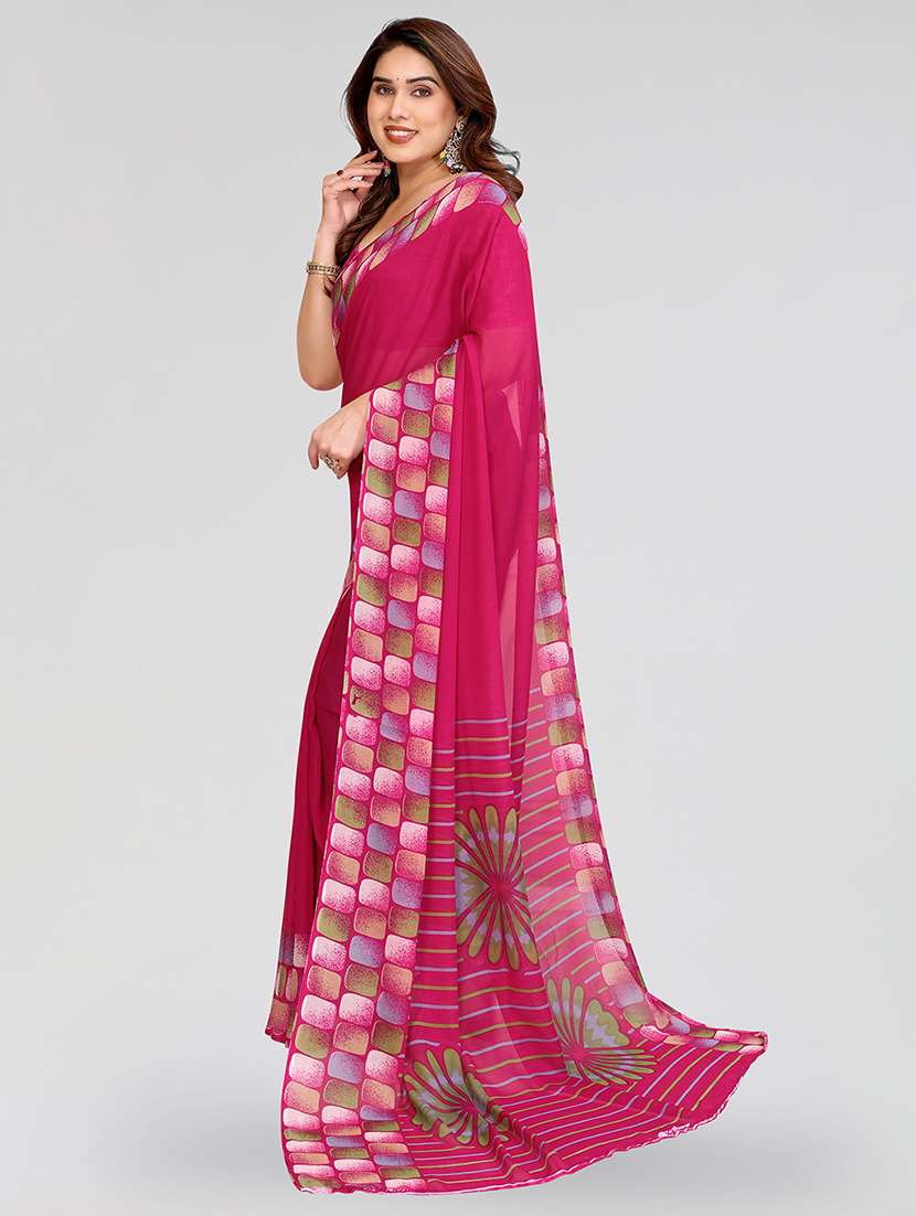 women printed casual wear saree with blouse - 22067991 -  Standard Image - 1