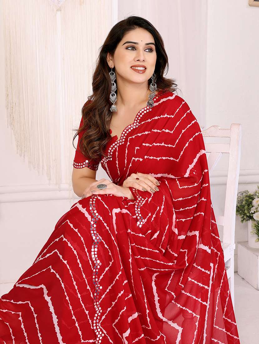 women printed casual wear saree with blouse - 22068083 -  Standard Image - 1