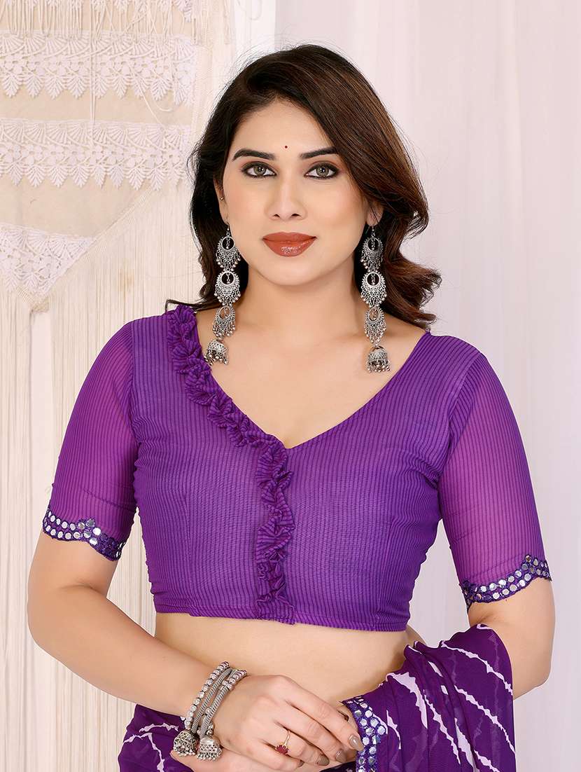 women printed casual wear saree with blouse - 22068084 -  Standard Image - 4