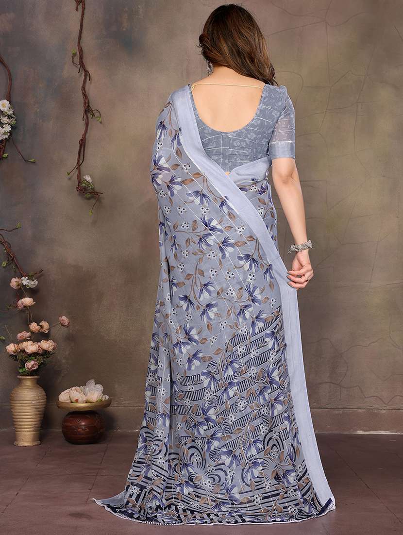 women printed casual wear saree with blouse - 22068090 - Standard Image - 4