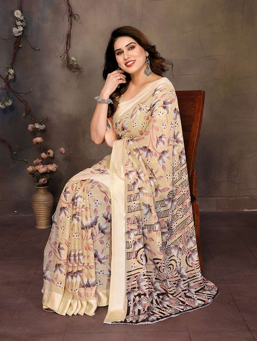 women printed casual wear saree with blouse - 22068097 - Standard Image - 4