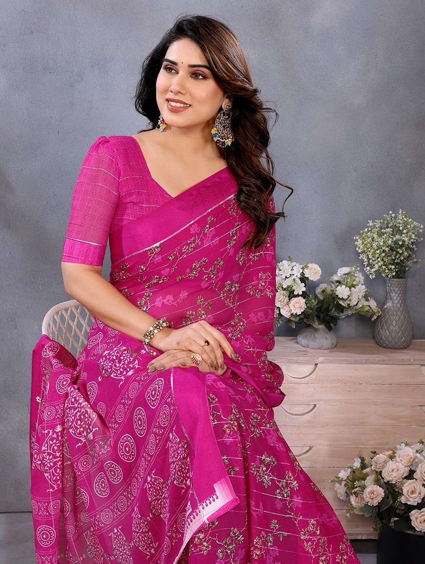 women printed casual wear saree with blouse - 22068100 -  Standard Image - 1