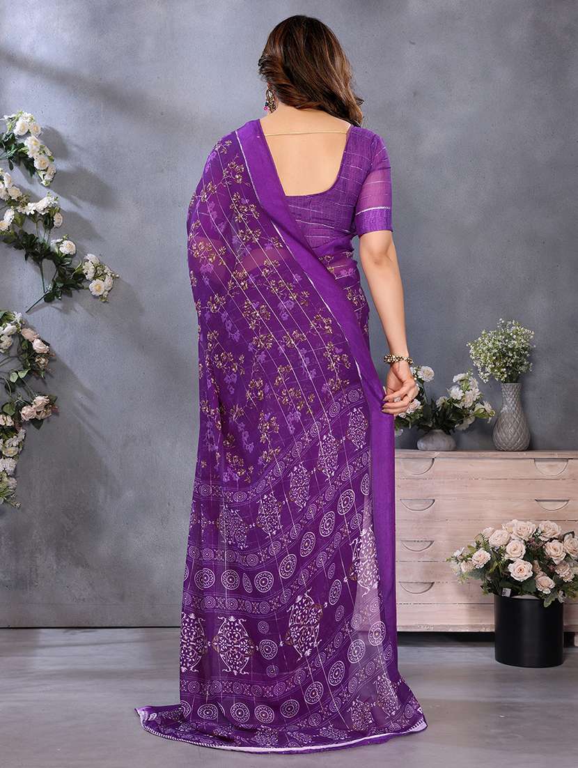 women printed casual wear saree with blouse - 22068101 -  Standard Image - 4