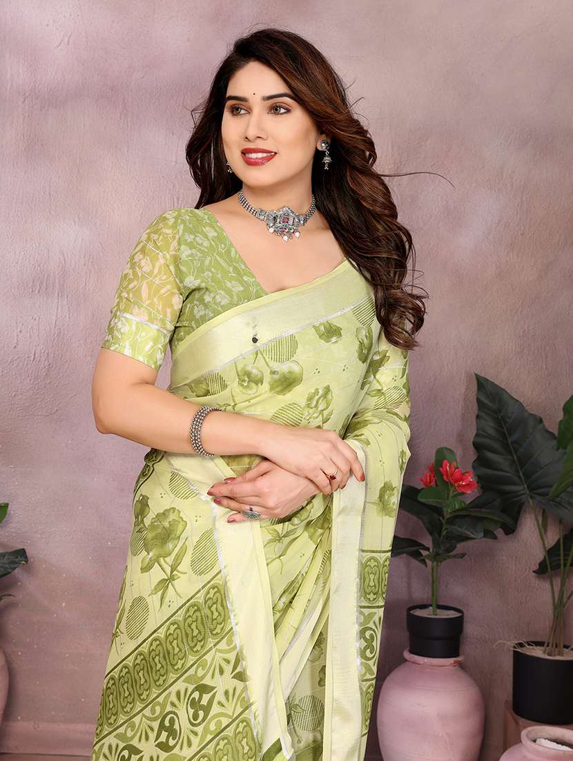 women printed casual wear saree with blouse - 22068107 -  Standard Image - 1