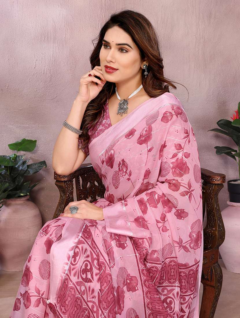 women printed casual wear saree with blouse - 22068108 -  Standard Image - 1