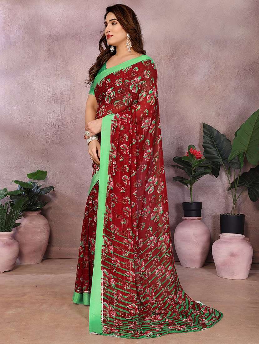 women printed casual wear saree with blouse - 22068113 -  Standard Image - 1