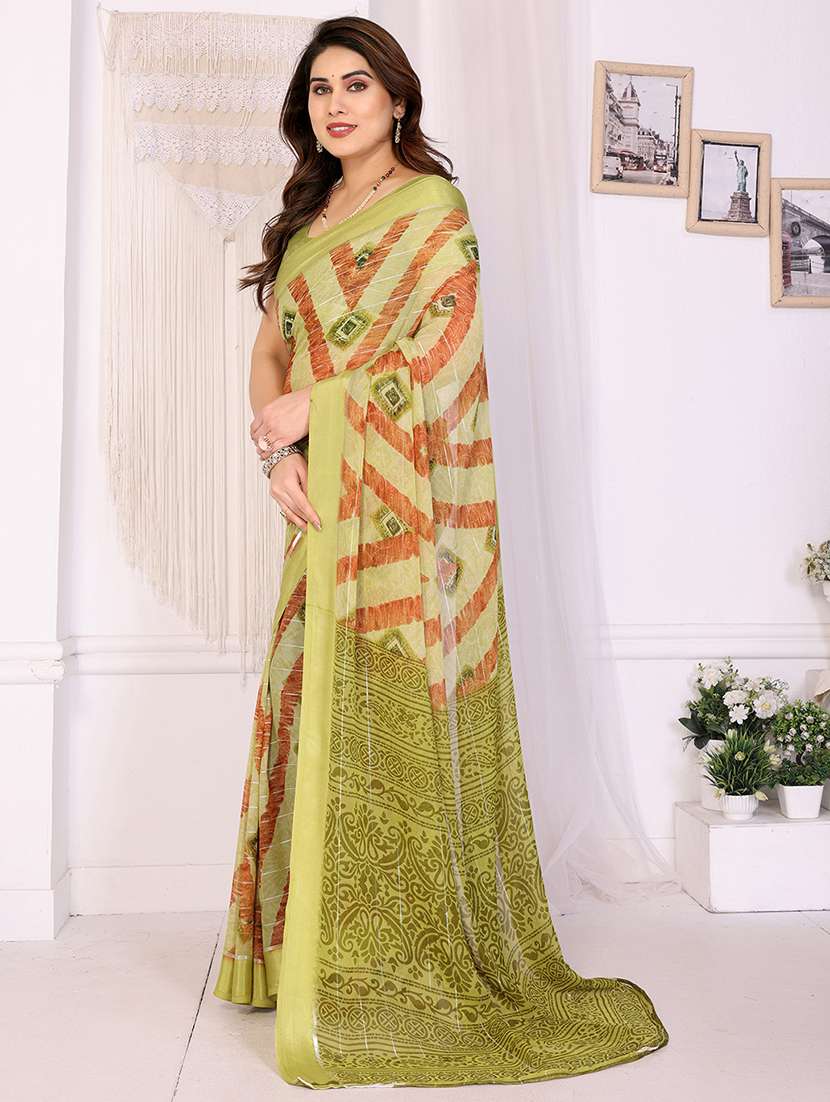 women printed casual wear saree with blouse - 22068121 -  Standard Image - 1