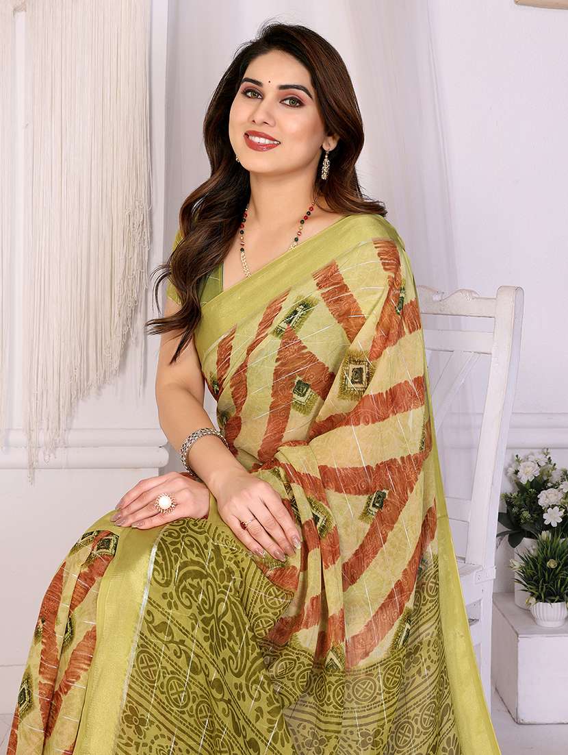 women printed casual wear saree with blouse - 22068121 -  Standard Image - 4