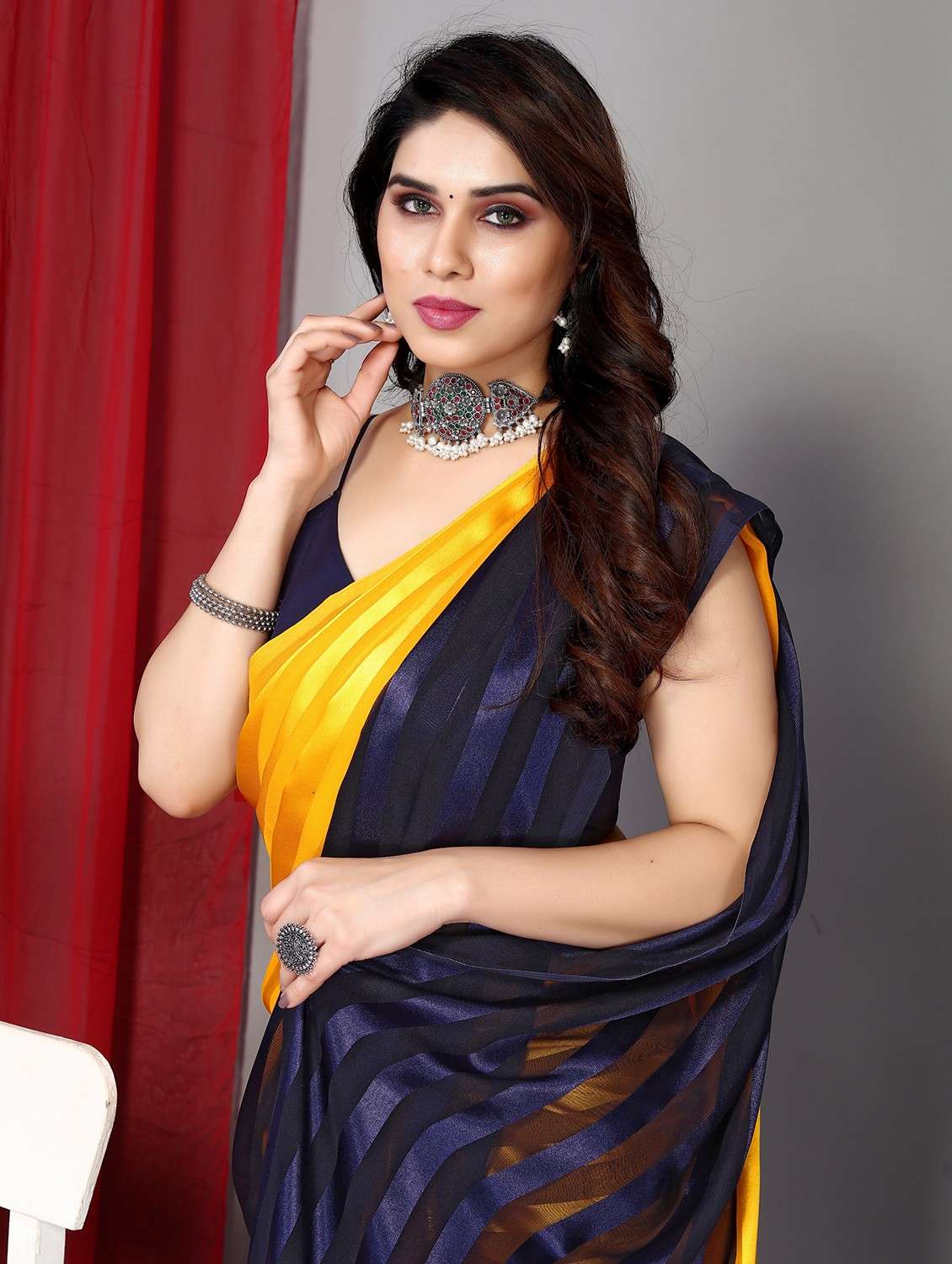 women ombre printed saree with blouse - 22068156 -  Standard Image - 1