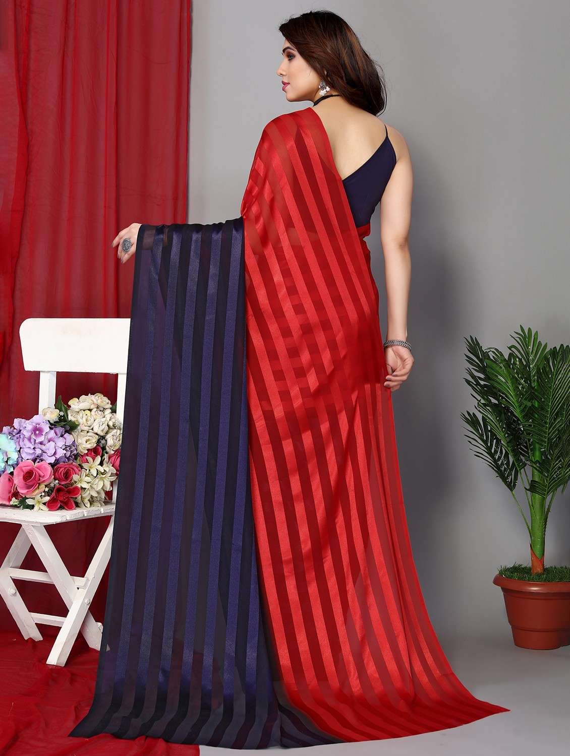 women ombre printed saree with blouse - 22068157 -  Standard Image - 4