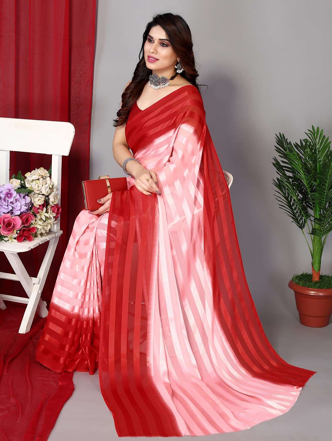 women ombre printed saree with blouse - 22068160 -  Standard Image - 1