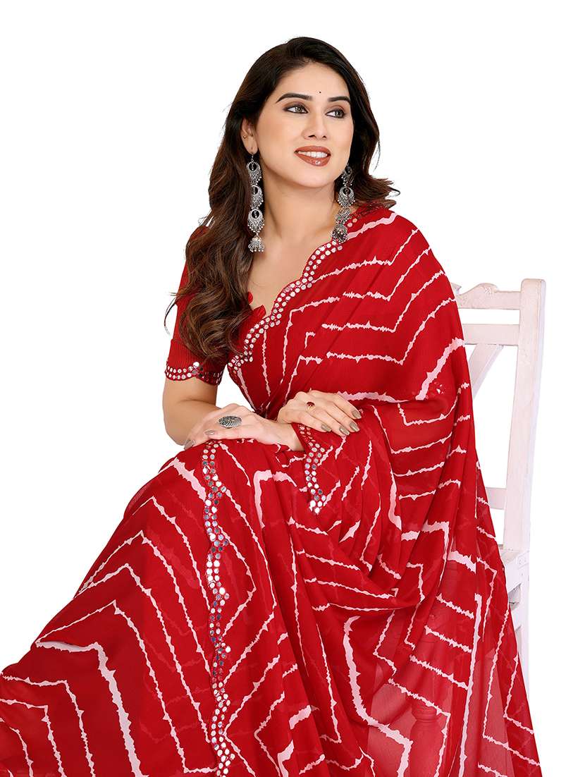 women printed casual wear saree with blouse - 22068221 -  Standard Image - 1