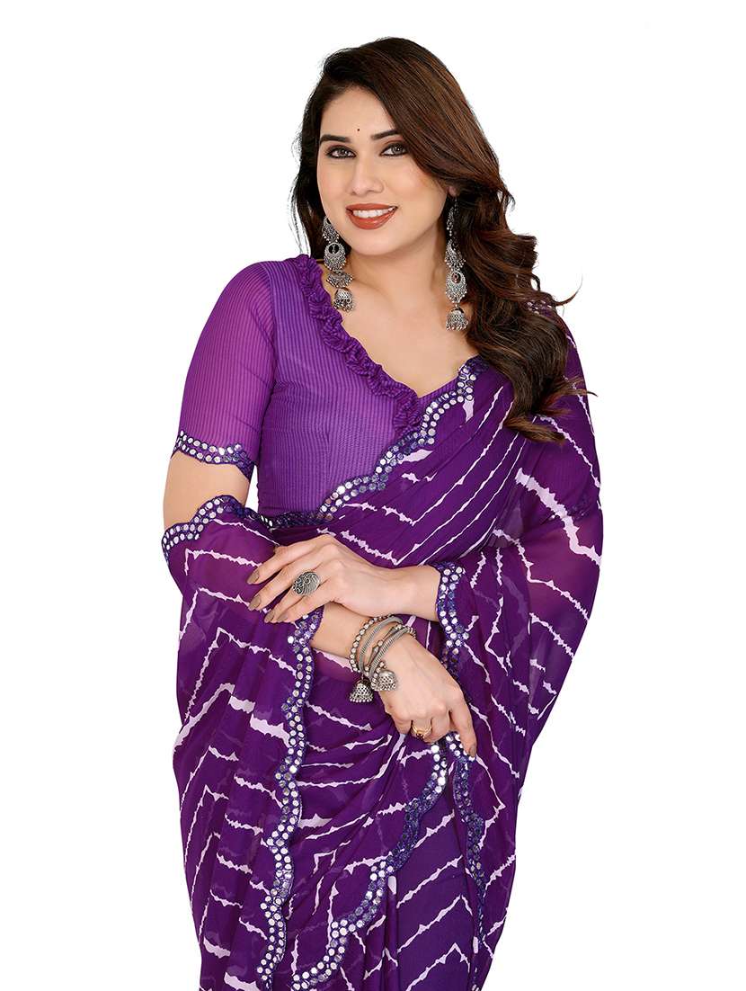 women printed casual wear saree with blouse - 22068222 -  Standard Image - 1