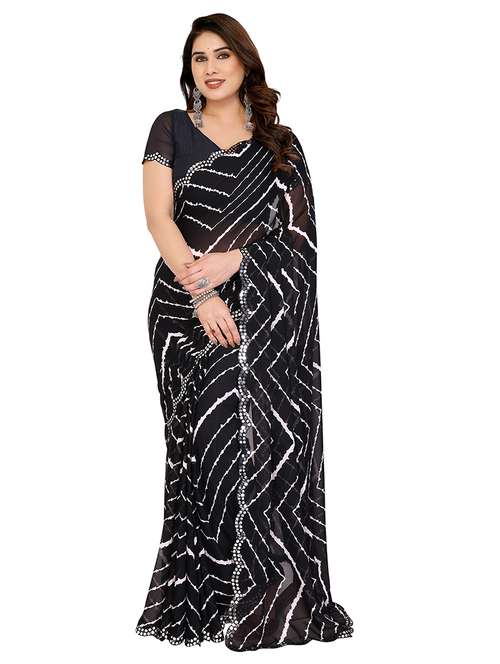 women printed casual wear saree with blouse - 22068223 - Standard Image - 0