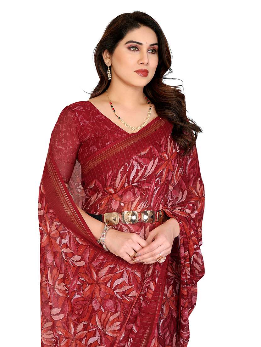 women printed casual wear saree with blouse - 22068241 -  Standard Image - 1