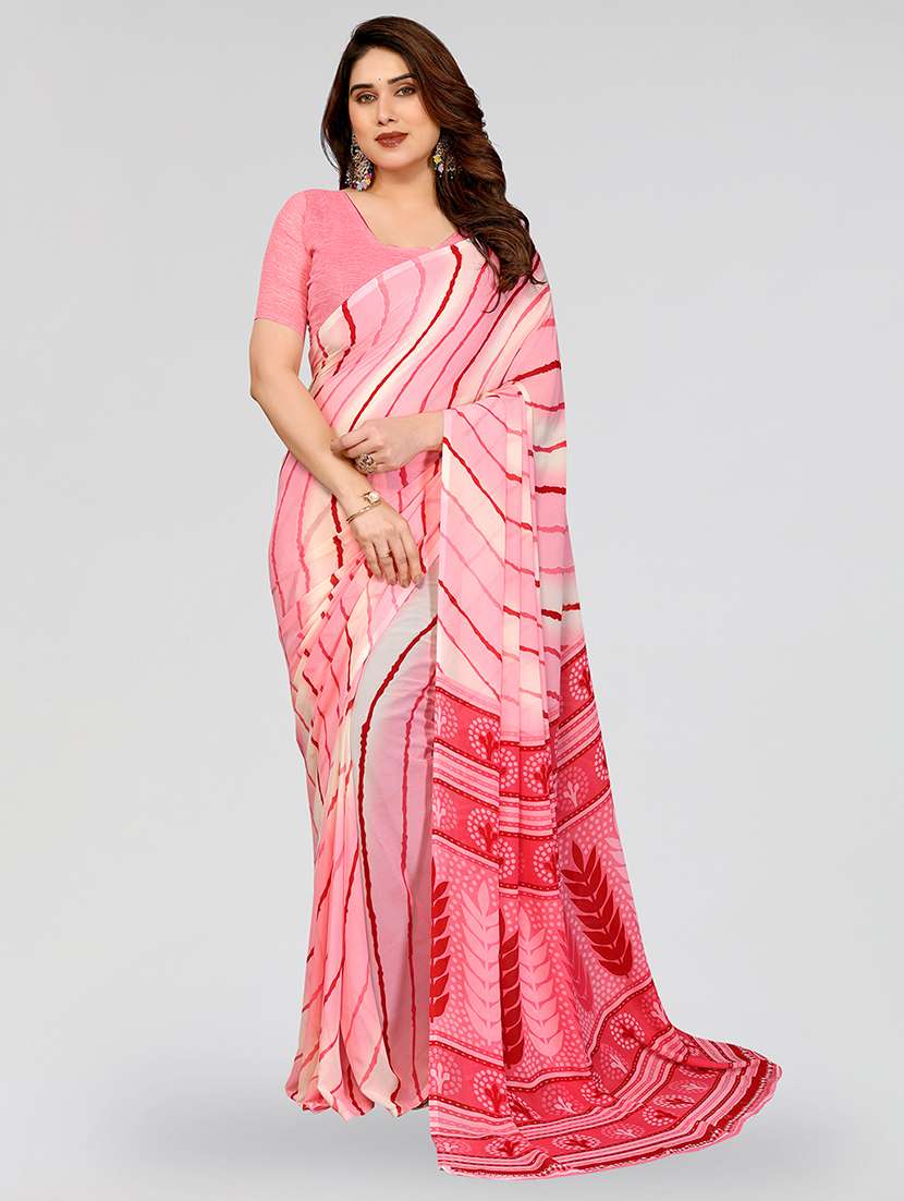 women printed casual wear saree with blouse