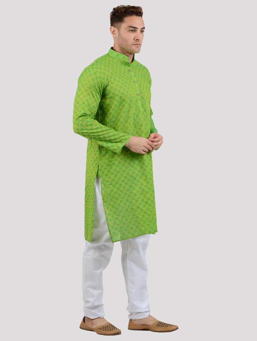 men self design mandarin neck long kurta - 22068358 -  Standard Image - 1