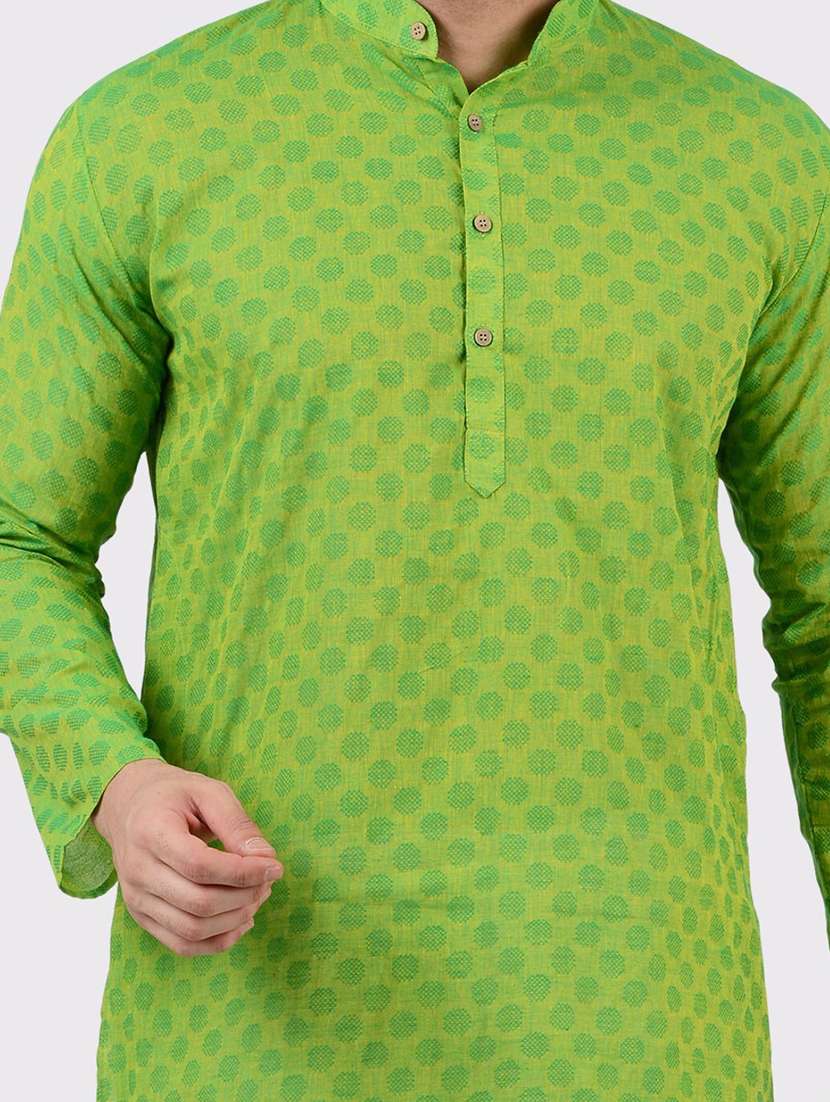 men self design mandarin neck long kurta - 22068358 -  Standard Image - 4