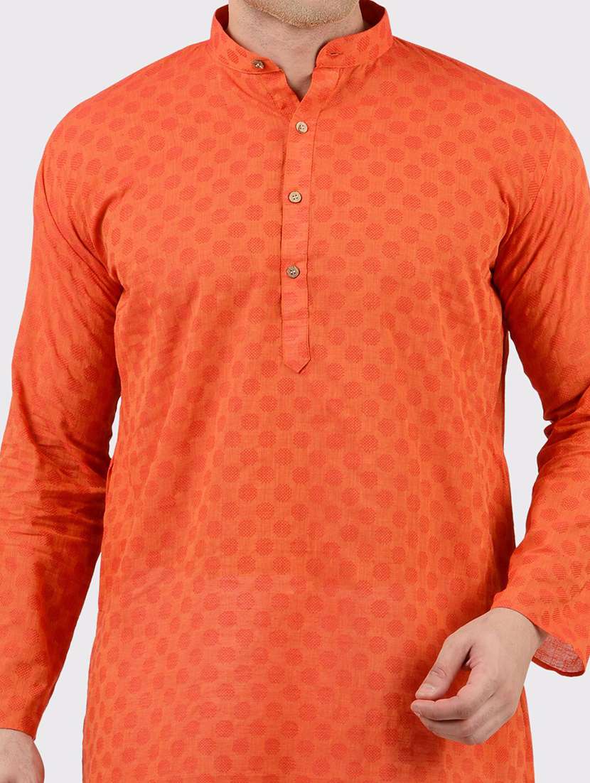 men self design mandarin neck long kurta - 22068359 - Standard Image - 4