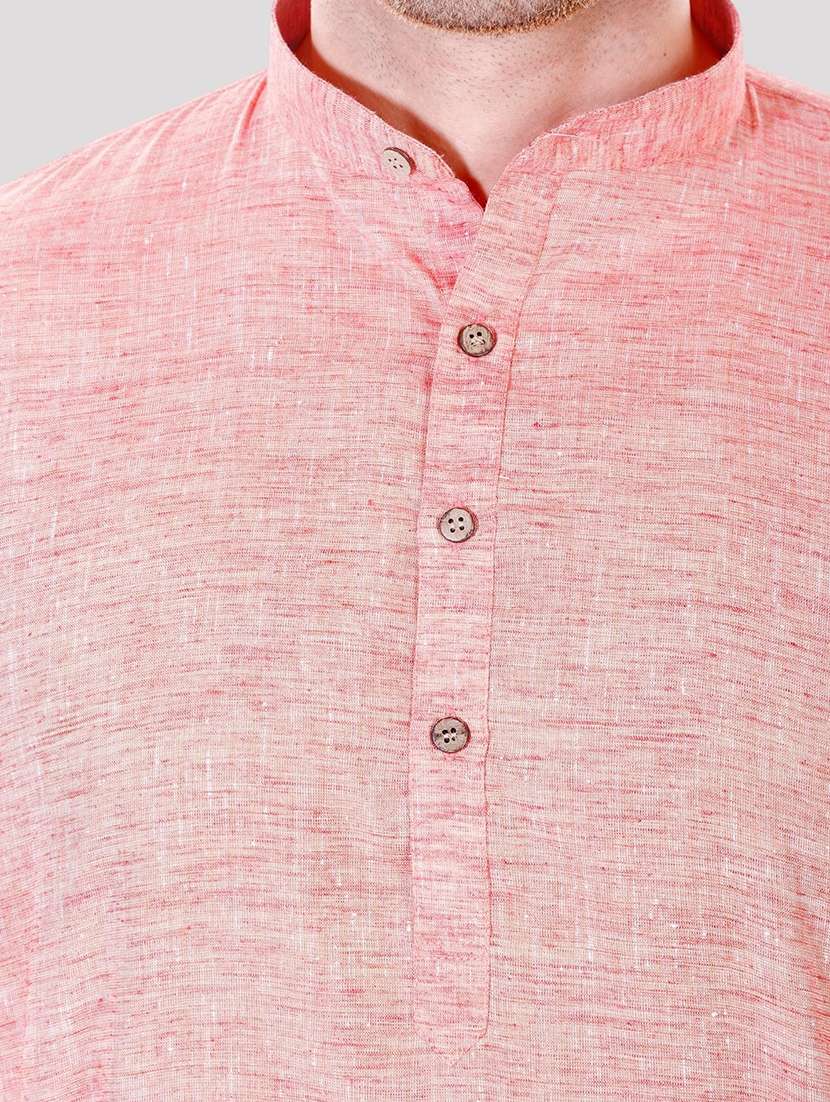 men solid mandarin neck long kurta - 22068370 - Standard Image - 4