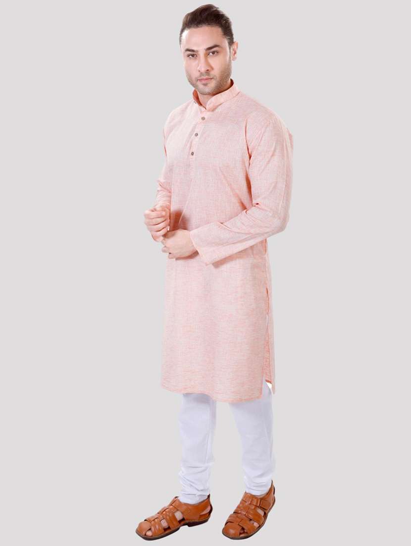 men solid mandarin neck long kurta - 22068371 -  Standard Image - 1