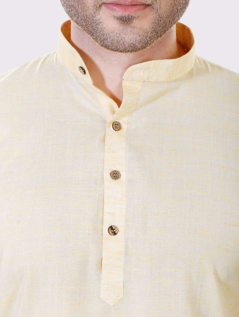 men solid mandarin neck long kurta - 22068372 - Standard Image - 4