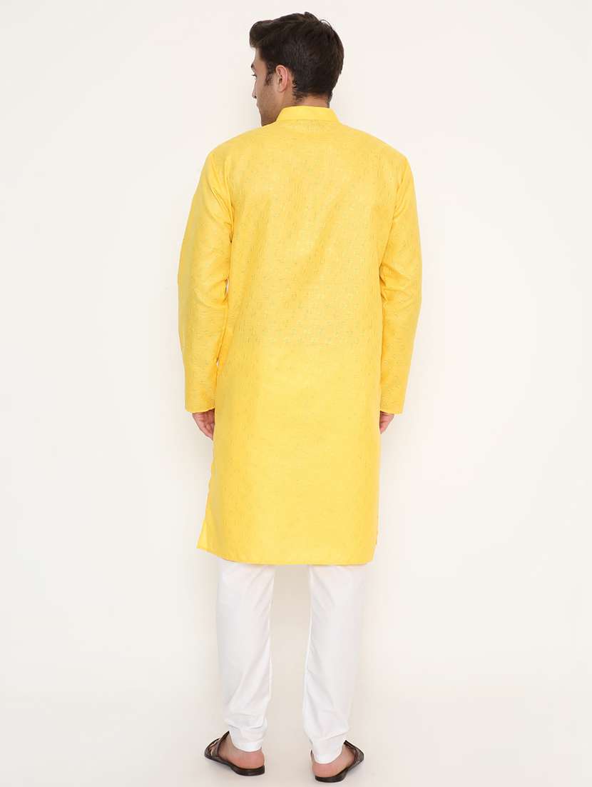 men self design mandarin neck long kurta - 22068406 -  Standard Image - 4