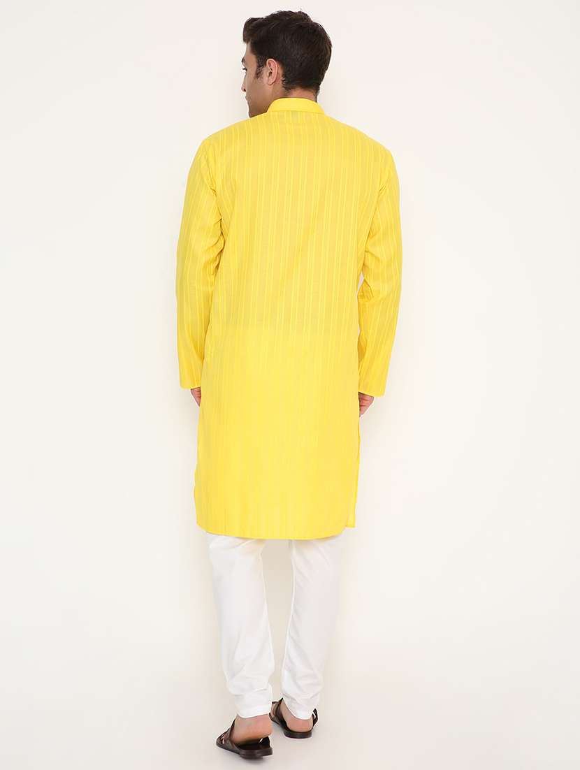 men self design mandarin neck long kurta - 22068409 -  Standard Image - 4