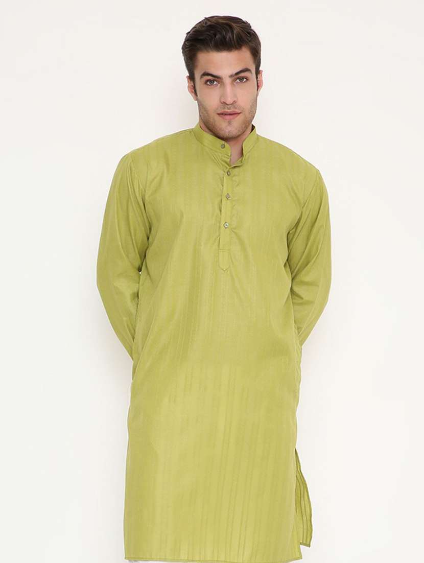 men self design mandarin neck long kurta - 22068410 -  Standard Image - 1