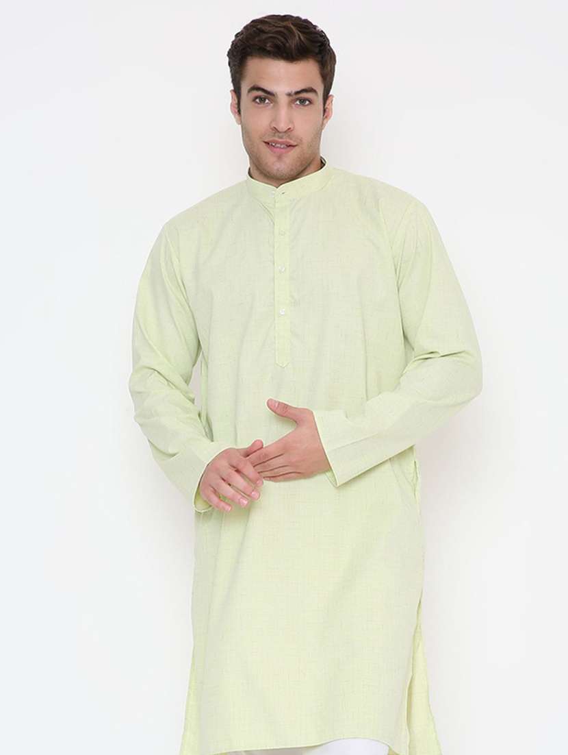 men self design mandarin neck long kurta - 22068415 -  Standard Image - 4