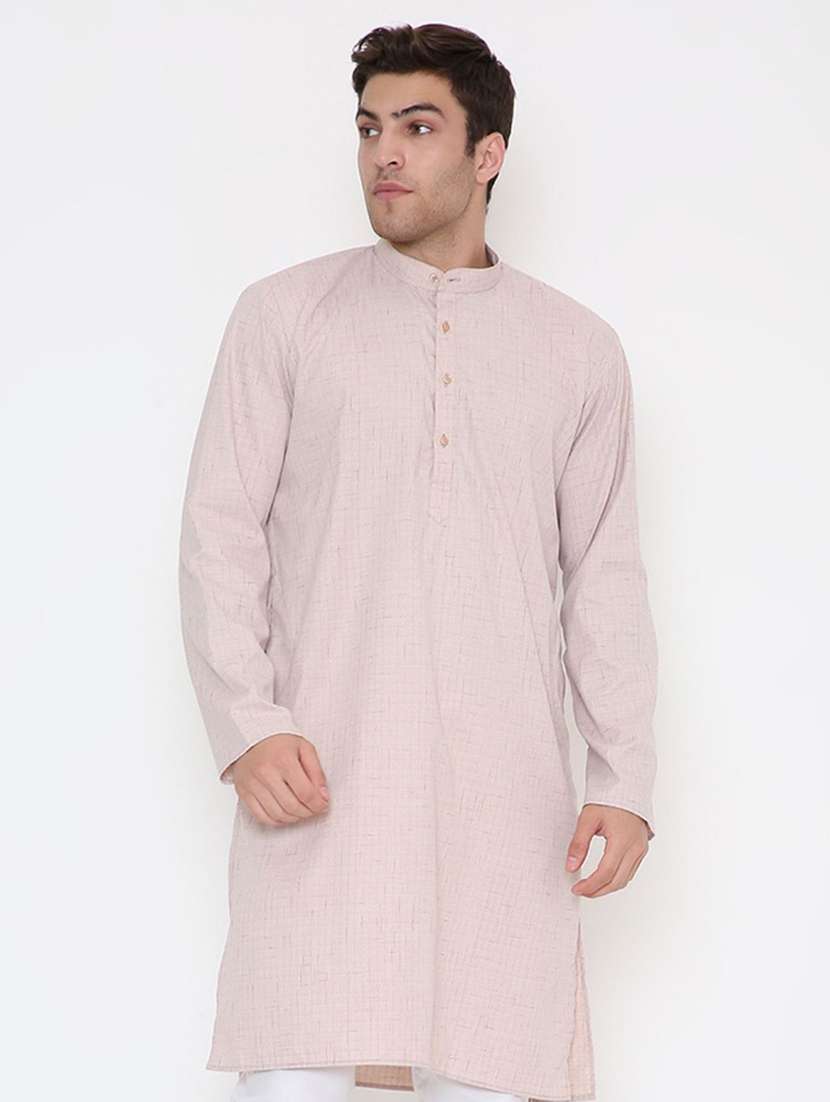 men self design mandarin neck long kurta - 22068418 -  Standard Image - 1