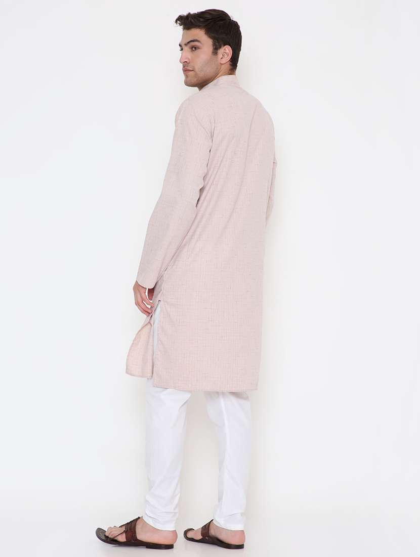 men self design mandarin neck long kurta - 22068418 -  Standard Image - 4