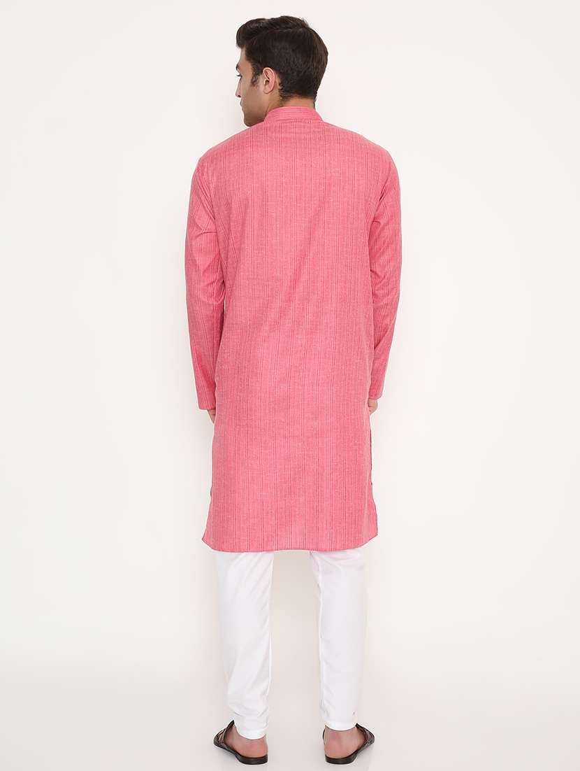 men striped mandarin neck long kurta - 22068435 - Standard Image - 4